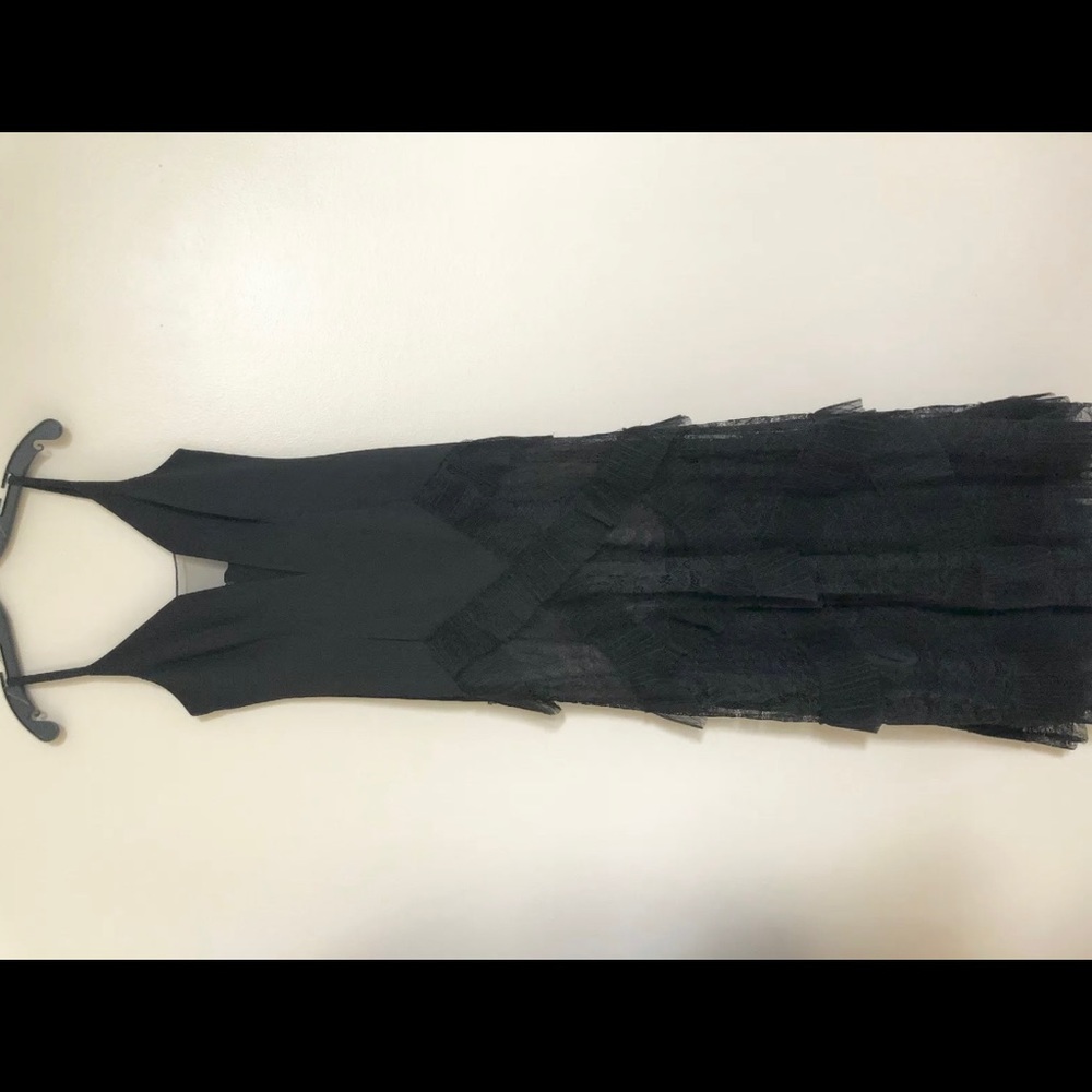 BCBG MaxAzria Avaline Pleated Tiered Lace Gown - Picture 3 of 8
